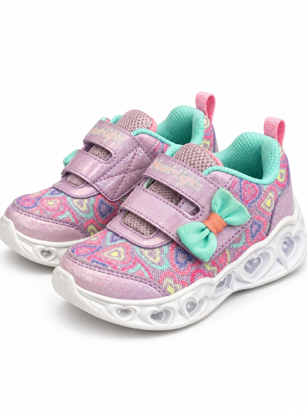 🌼 3/$15 SALE Skechers Heart Lights Boogie Land Light Up Sneakers Girls Size 7